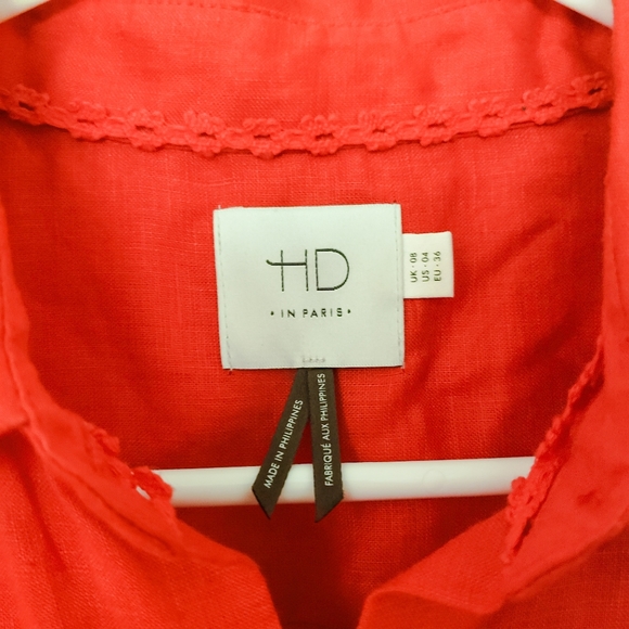 Anthropologie HD in Paris Laila red linen dress - Picture 7 of 8